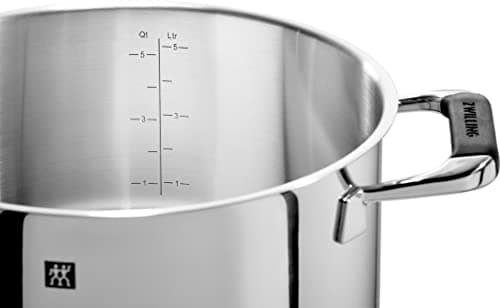 ZWILLING Cornelia Poletto 5-Piece Saucepan Set, Suitable for Induction Cookers, Stainless Steel, with Glass Lid, with Silicone Handles, Silver