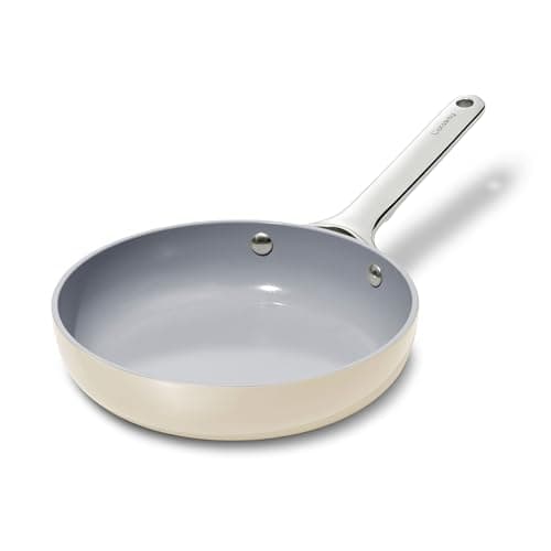 Caraway Nonstick Ceramic Mini Fry Pan (1.05 qt, 8") - Non Toxic, PTFE & PFOA Free - Oven Safe & Compatible with All Stovetops (Gas, Electric & Induction) - Cream