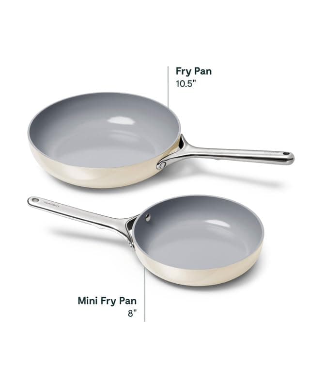 Caraway Nonstick Ceramic Mini Fry Pan (1.05 qt, 8") - Non Toxic, PTFE & PFOA Free - Oven Safe & Compatible with All Stovetops (Gas, Electric & Induction) - Cream