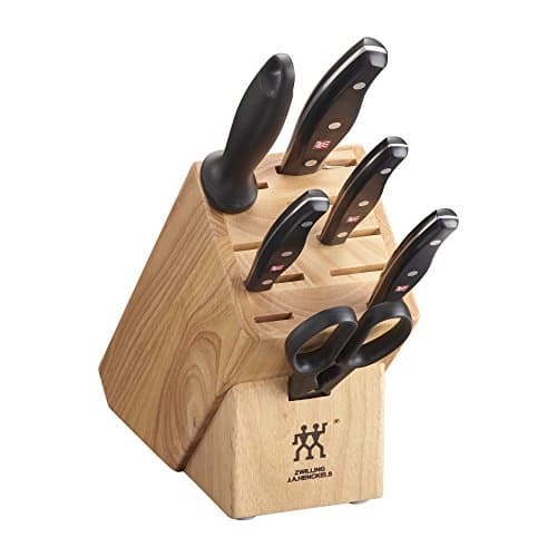 ZWILLING Twin Signature 7-Piece German Knife Set with Block, Razor-Sharp, Made in Company-Owned German Factory with Special Formula Steel perfected for almost 300 Years, Dishwasher Safe