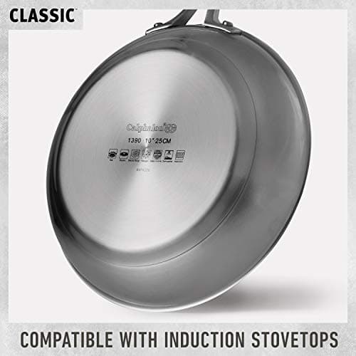 Calphalon Classic Stainless Steel Cookware Set, 10-Piece, Impact-Bonded Aluminum Base, Stay-Cool Handles