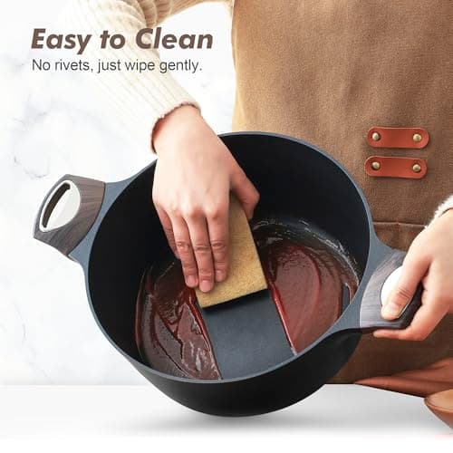 SENSARTE Pots and Pans Set Non stick, Non toxic Healthy Induction Cookware Sets, 14 Pcs Non Stick Kitchen Cooking Set with Frying Pans Set & Saucepan, PFOA PFOS APEO Free, Black