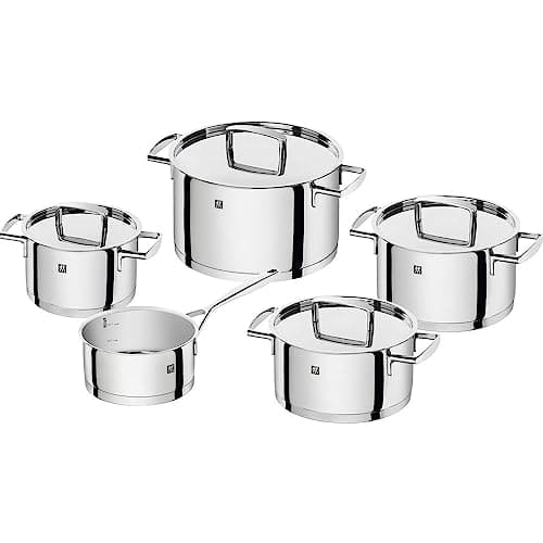 ZWILLING 5-Piece Pot-Set, with 4 Lids, Suitable for Induction, Stainless Steel, Passion