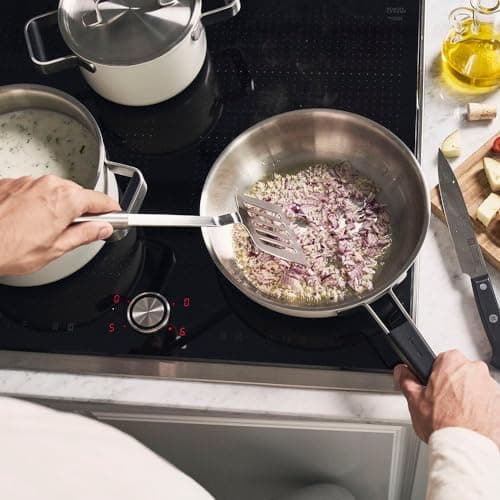ZWILLING Pure Cookware 3-Ply Stainless Steel Cookware Set, Colored Ceramic Exterior Coating, Stay-Cool Handles, Dishwasher Safe (White