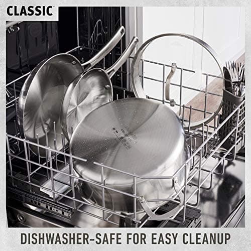 Calphalon Classic Stainless Steel Cookware Set, 10-Piece, Impact-Bonded Aluminum Base, Stay-Cool Handles