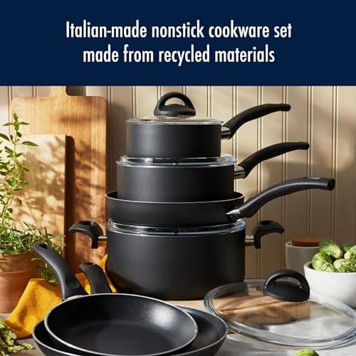 Henckels Everlift 10-Piece Nonstick cookware set, Made in Italy, durable 3-layer coating, lightweight aluminum from recycled materials, Oven safe to 400°F, Dishwasher safe