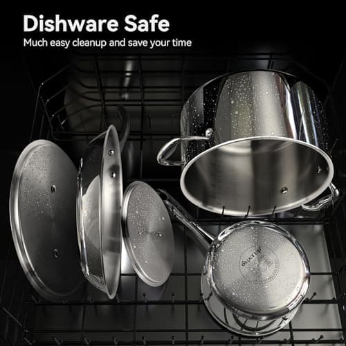 Duxtop Whole-Clad Tri-Ply Stainless Steel Induction Cookware Set, 9PC Kitchen Pots and Pans Set