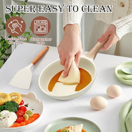 14 Pcs Pots and Pans Set, Nonstick Cookware Sets, Granite Induction Cookware Non Stick Cooking Set with Frying Pans, Saucepans, Saute Pan, Extra Large Casserole, PFAS PTFE PFOA PFOS Free