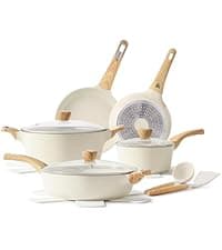 SENSARTE Ceramic Cookware Sets, Pots and Pans Set Non stick, 14-Piece Induction Cookware, Non toxic Healthy Non Stick Kitchen Cooking Set, with Frying Pans Set, PFAS PTFE PFOA PFOS Free