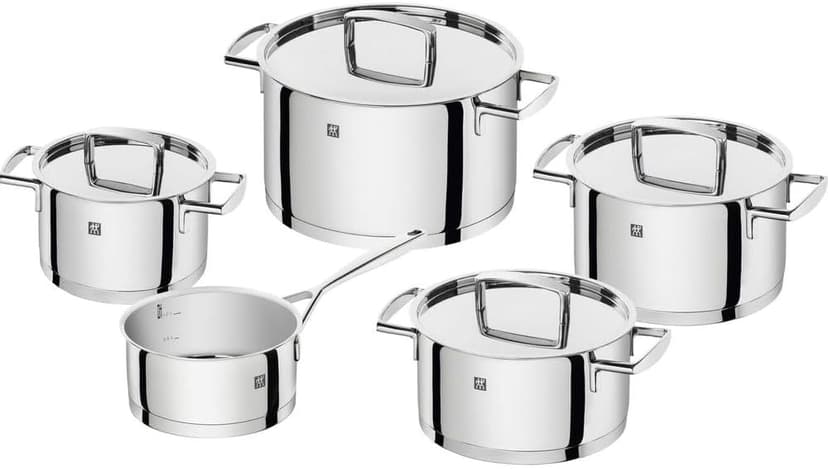 ZWILLING 5-Piece Pot-Set, with 4 Lids, Suitable for Induction, Stainless Steel, Passion