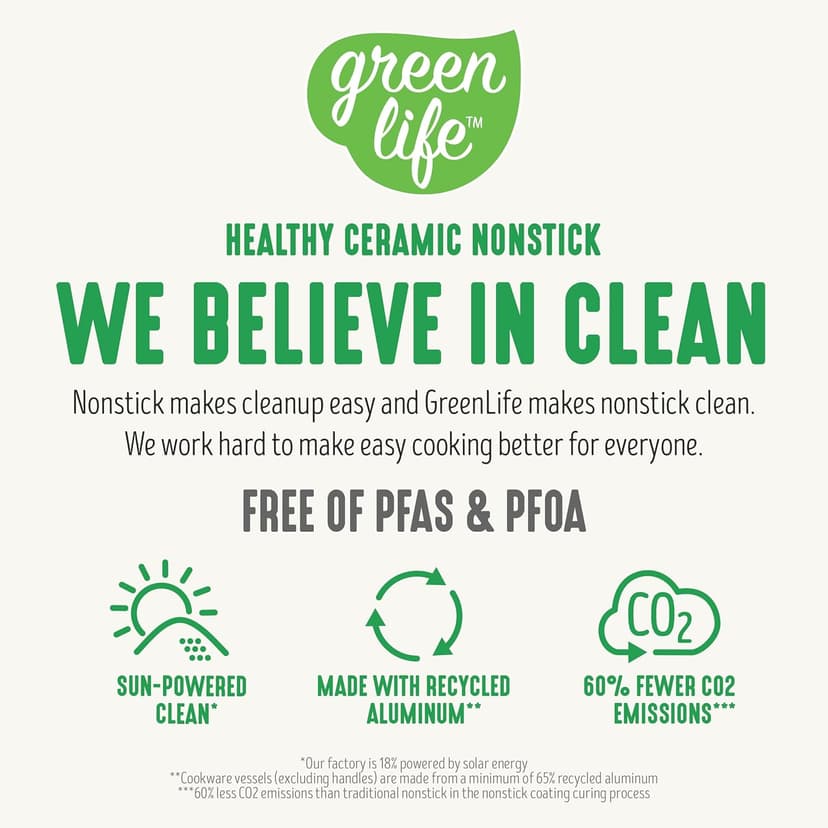 GreenLife 16 Piece Nonstick Cookware Set, Soft Grip Non-Toxic PFAS-Free Ceramic Pots & Pans, Dishwasher & Oven Safe, Frying, Sauce, Saute, Utensils, Glass Lids, Stay-Cool Handles, Wobble Free, Black