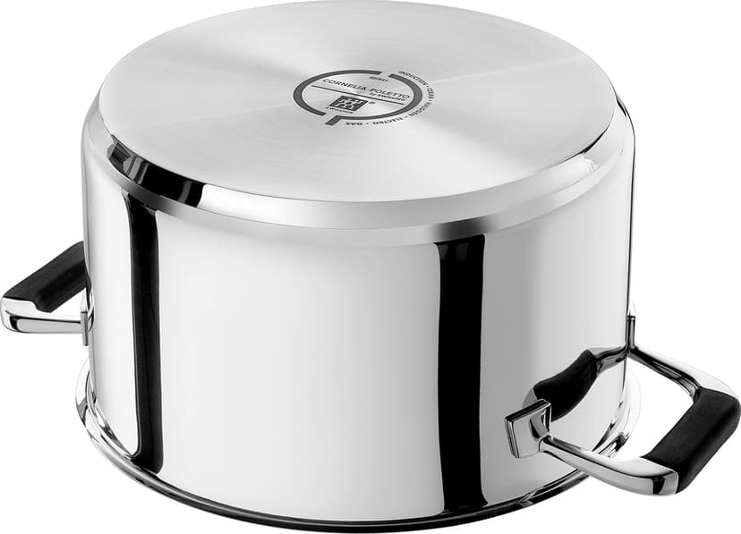 ZWILLING Cornelia Poletto 5-Piece Saucepan Set, Suitable for Induction Cookers, Stainless Steel, with Glass Lid, with Silicone Handles, Silver