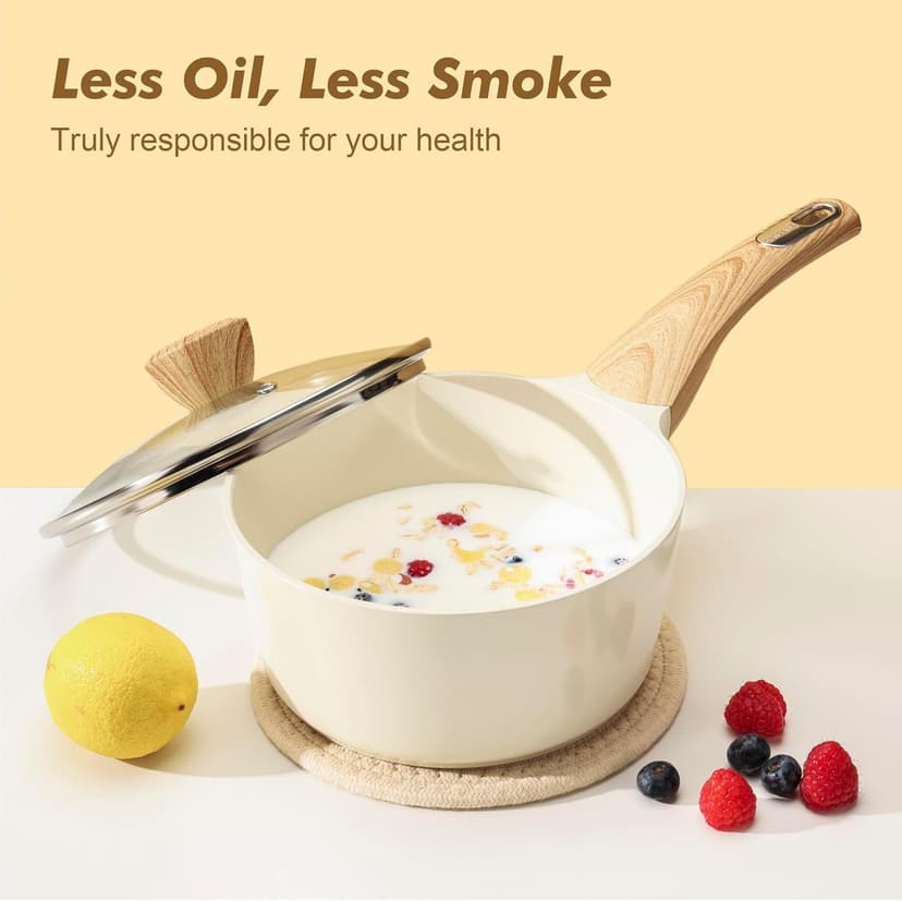 SENSARTE Ceramic Cookware Sets, Pots and Pans Set Non stick, 14-Piece Induction Cookware, Non toxic Healthy Non Stick Kitchen Cooking Set, with Frying Pans Set, PFAS PTFE PFOA PFOS Free