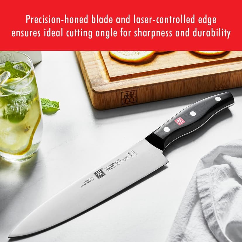 ZWILLING Twin Signature 7-Piece German Knife Set with Block, Razor-Sharp, Made in Company-Owned German Factory with Special Formula Steel perfected for almost 300 Years, Dishwasher Safe