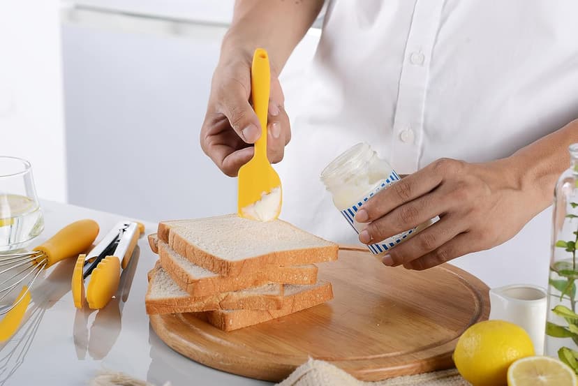 11Pcs Silicone Cooking Utensils Set - Heat Resistant Kitchen Tools, Spatula, Turner, Tongs, Spoon, Whisk, BPA Free, Dishwasher Safe, Nonstick Cookware Utensils (Yellow)