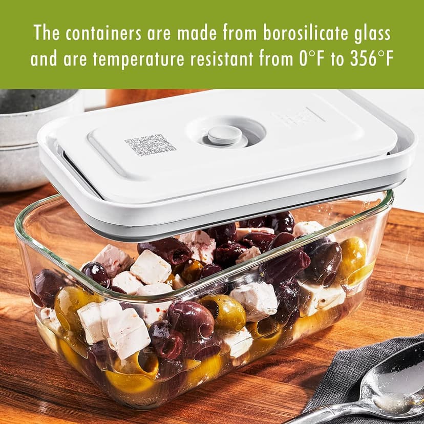 ZWILLING Fresh & Save 3-pc Glass Storage Containers with Lids, Meal Prep Containers, Assorted Sizes