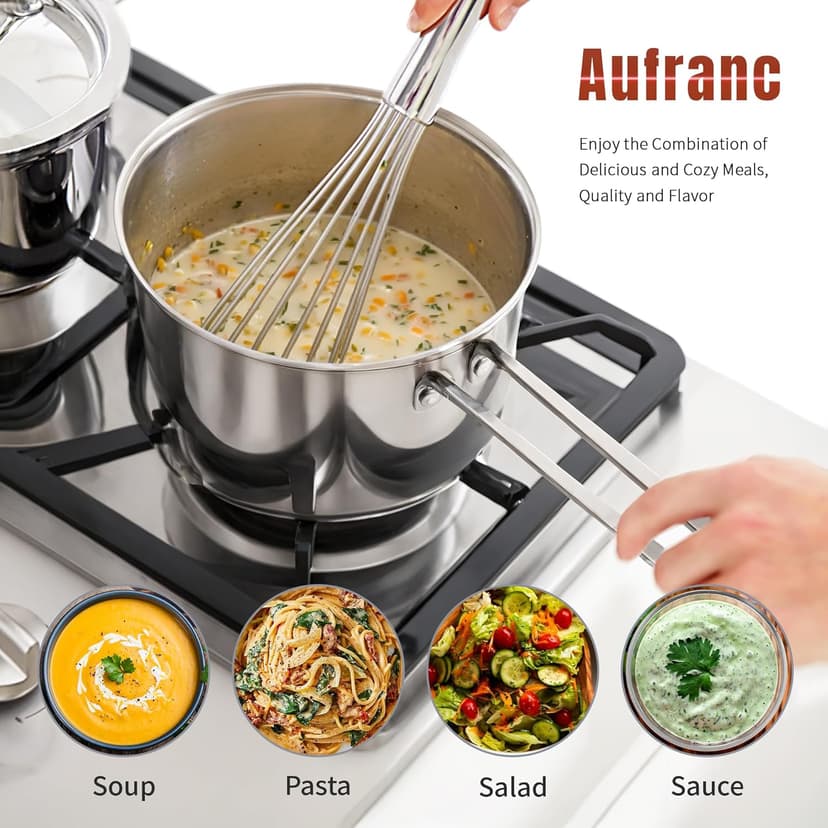 Stainless Steel pots and pans set, 6 Piece Nonstick Kitchen Induction Cookware Set,Works with Induction/Electric and Gas Cooktops, Nonstick, Dishwasher