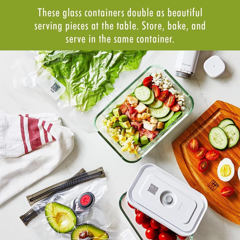 ZWILLING Fresh & Save 3-pc Glass Storage Containers with Lids, Meal Prep Containers, Assorted Sizes