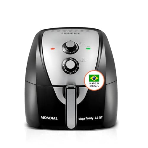 Air Fryer - 8.6 Quart Extra-Large Air Fryer, 2 Simple Dial Controls, 1800 Watts - Quick Heat Circulation Technology, Low Fat Cooking Less Calories - Removable Squared Basket - Black