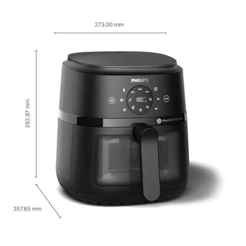 Philips 2000 Series Airfryer - 4.4 qt (4.2 l) Pan, 13 Cooking Functions, RapidAir Technology, Healthy Cooking with 90% Less Fat, Efficient & Fast (NA220/00)