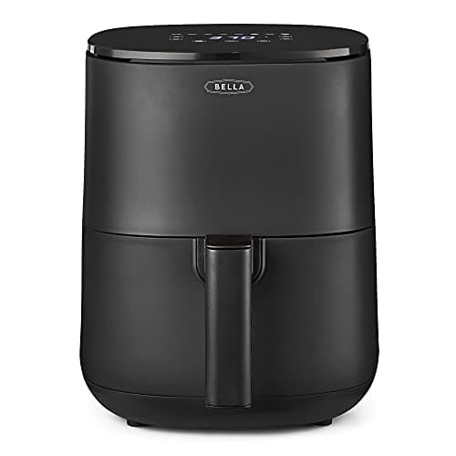 BELLA 3 Qt Touchscreen Air Fryer Oven and 5-in-1 Multicooker with Removable NonstickDishwasher Safe Crisping Tray and Basket, 1400 Watt Heating System, Matte Black