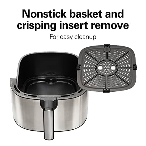 Hamilton Beach 5.8 Quart Digital Air Fryer Oven with 8 Presets, Easy to Clean Nonstick Basket, Black (35075)