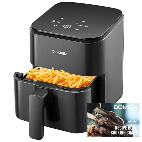 3 Qt Compact Air Fryer with Non-Stick Basket and Rack, User Friendly Simple Touchscreen, Cook in Simple Steps, Low-Oil Cooking Small Air Fryer, Space Saving Cooker