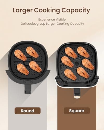 VEWIOR Air Fryer, 5.3Qt Airfryer with Viewing Window, 7 Custom Presets Large Oven with Smart Digital Touchscreen,Non-stick and Dishwasher-Safe Basket