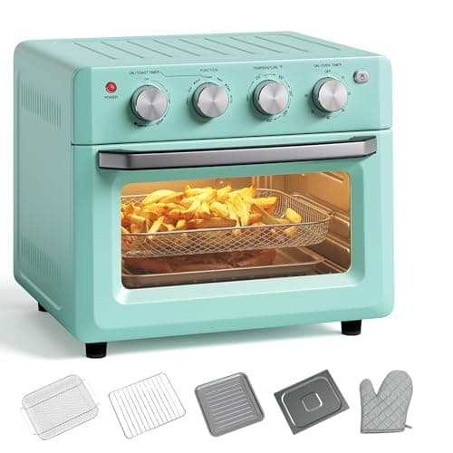 8 in 1 Air Fryer Toaster, 19QT/18L 360Convection Cooking Combo w/ 1-60 Min Timer, Countertop Oven w/ 250-475F Temp Control, Bake/Broil/Toast/Dehydrate/Reheat (Green)