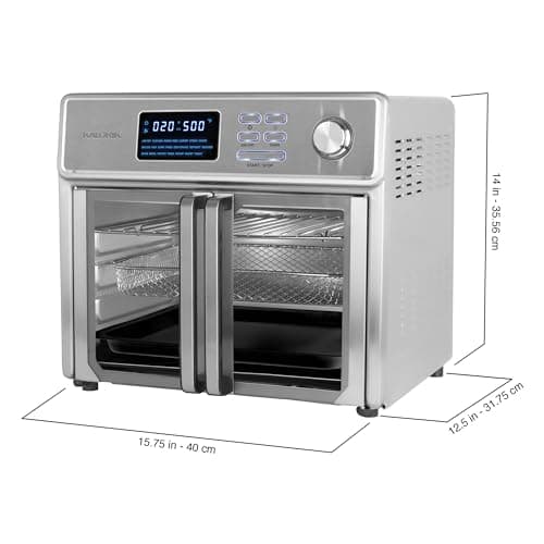 Kalorik MAXX® Digital Air Fryer Oven, 26 Quart, 10-in-1 Countertop Toaster Oven & Air Fryer Combo-21 Presets up to 500 degrees, Includes 9 Accessories & Cookbook