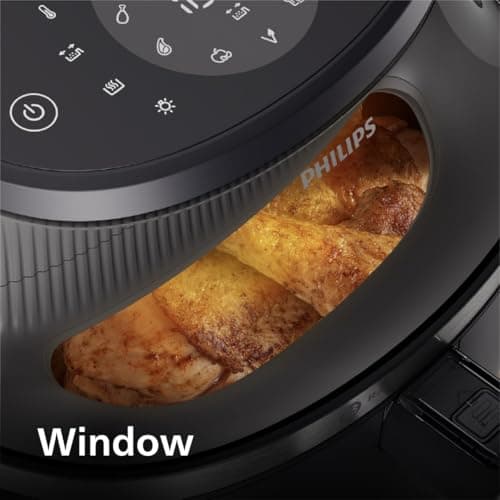 Philips Airfryer 3000 Series 6.5qt, Cooking Window, 16-in-1 Airfryer, RapidAir Plus Technology, Fat Removal, HomeID Recipe App, Easy to Clean (NA330/00)