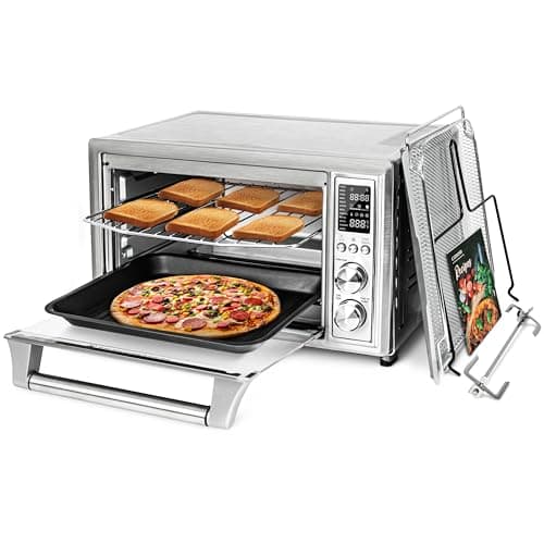 COSORI Air Fryer Toaster Oven Combo, 12-in-1 Airfryer Rotisserie Convection Oven Countertop, Bake, Broil, Roast, Dehydrate, 134 Recipes & 4 Accessories, 32QT, Silver, Stainless Steel