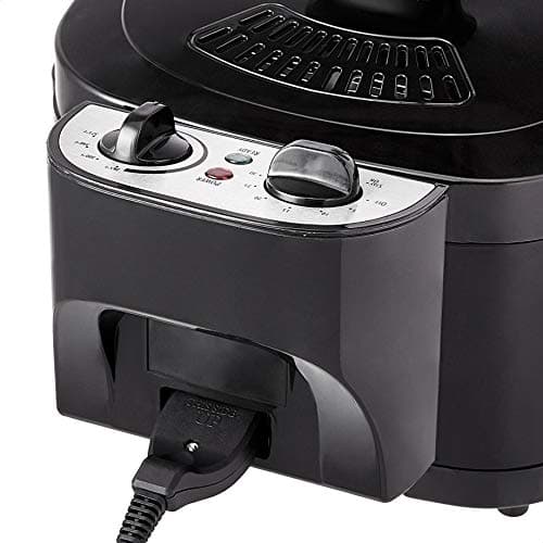 Amazon Basics 2.1-Qt (2.0L) Deep Fryer with Basket, 8-Cup Capacity, Stainless Steel Exterior, Viewing Window, Temperature Control, Black & Silver, 1500W