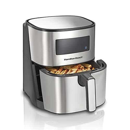 Hamilton Beach 5.8 Quart Digital Air Fryer Oven with 8 Presets, Easy to Clean Nonstick Basket, Black (35075)