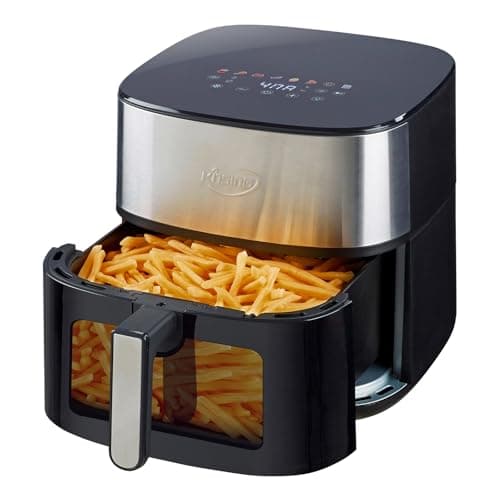 Air Fryer 8 in 1, Large 8.5 QT Airfryer with Easy View Windows,MAX 450℉ for Crispy, 85% Less Oil, Fast Roast, Preheat, Shake, Bake, Non-Stick Basket for Easy Clean, With Professional Recipes