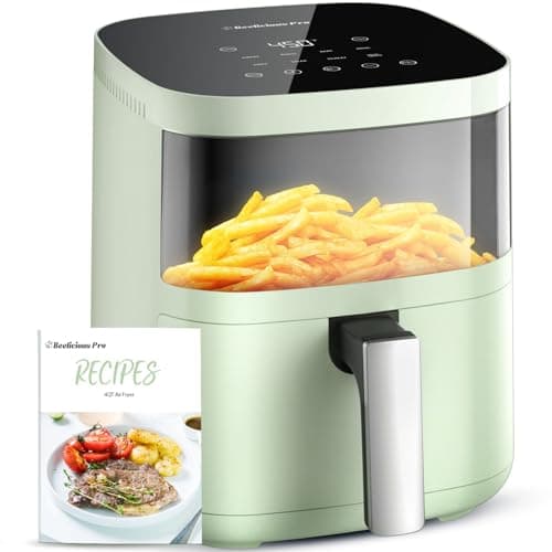 Air Fryer, Beelicious 8-in-1 Smart Compact 4QT Air Fryers, with Viewing Window, Shake Reminder, 450°F Digital Airfryer with Flavor-Lock Tech, Dishwasher-Safe & Nonstick,Fit for 1-3 People, Avo Green