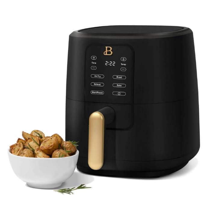 Drew Barrymore Starry Night 3 Qt Air Fryer with TurboCrisp Technology, Black Sesame