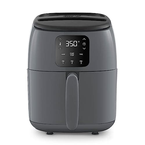 DASH Tasti-Crisp™ Electric Air Fryer Oven, 2.6 Qt., Grey – Compact Air Fryer for Healthier Food in Minutes, Ideal for Small Spaces - Auto Shut Off, Digital, 1000-Watt