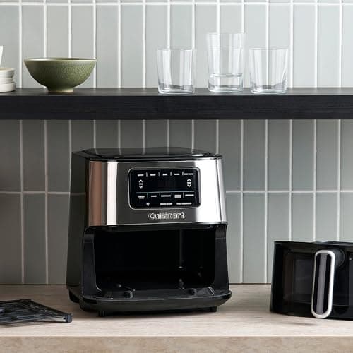 Cuisinart Air Fryer Oven, 6-Qt Basket Stainless Steel Air Fryer, Kitchen Dishwasher-Safe Parts with 5 Presets Roast, Bake, Broil, Air Fry and Keep Warm, Quick & Easy Electric Fryer, AIR-200