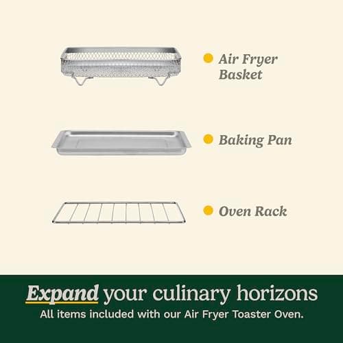 Cuisinart TOA-26 Compact Airfryer Toaster Oven, 1800-Watt Motor with 6-in-1 Functions and Wide Temperature Range, Air Fryer, Stainless Steel
