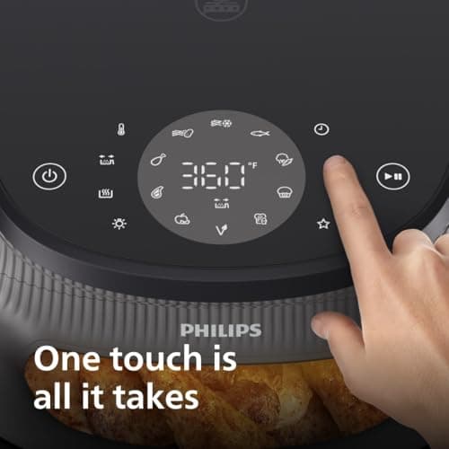 Philips Airfryer 3000 Series 6.5qt, Cooking Window, 16-in-1 Airfryer, RapidAir Plus Technology, Fat Removal, HomeID Recipe App, Easy to Clean (NA330/00)