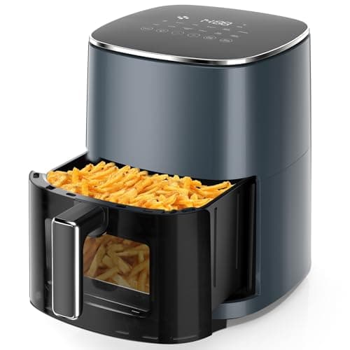 Air Fryer, 6-Quart with Viewing Window, 12-in-1 Functions - Air Fry, Roast, Reheat, Dehydrate, Bake, Steam, and More, 400°F Max Temperature