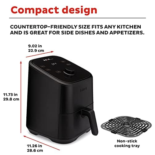 Instant Pot Vortex 2QT Mini Air Fryer,Small Air fryer that Crisps,Reheats,Bakes,Roasts for Quick Easy Meals, Includes over 100 In-App Recipes,is Dishwasher-Safe, from the Makers of Instant Pot, Black