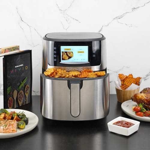 Kalorik VIVID SELECT 7 Quart High-Resolution Air Fryer with Selector Controls, Stainless Steel