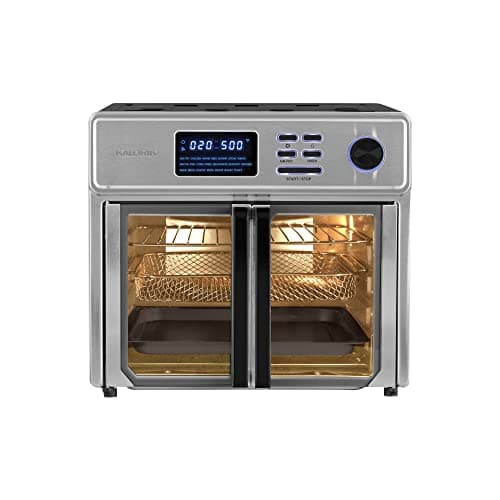 Kalorik MAXX Complete Air Fryer Oven Digital Controls 26-Quart Capacity 10-in-1 Countertop Cooker with 21 Presets, 15 Deluxe Accessories & 60-Recipe Hardcover Cookbook, 1700-Watts, Stainless Steel