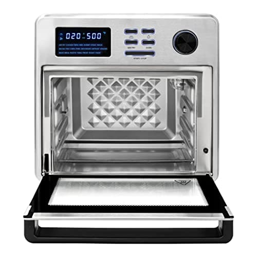 Kalorik MAXX® Digital 16-Quart Air Fryer Oven, 9-in-1 Countertop Toaster Oven and Air Fryer Combo, 21 Smart Presets, 9 Easy-to-Clean Accessories, 1600W, Stainless Steel, AFO 50932 OW