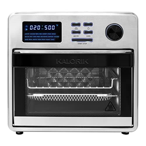 Kalorik MAXX® Digital 16-Quart Air Fryer Oven, 9-in-1 Countertop Toaster Oven and Air Fryer Combo, 21 Smart Presets, 9 Easy-to-Clean Accessories, 1600W, Stainless Steel, AFO 50932 OW