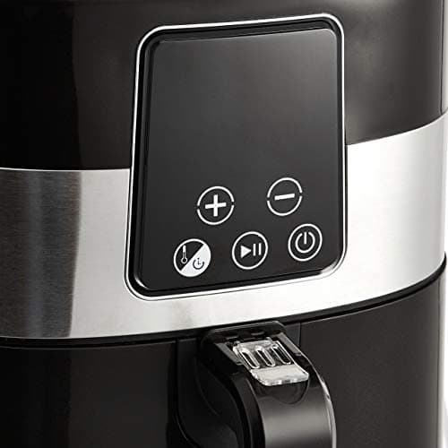 Amazon Basics 3.2 Quart 6-In-1 Air Fryer (Fry, Crisp, Roast, Bake, Reheat, Dehydrate), Non-Stick, with Timer, Auto Shut-Off, Digital Touch Screen, Up to 400°F , 1400W, Black/Silver