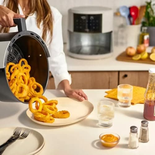 Bella-Pro SmartCrisp 8-Quart Air Fryer, Digital Touchscreen, Nonstick Ceramic Coating, 6 Cooking Presets, 1700W Power, Oil-Free Cooking, Family-Sized Capacity, Dishwasher-Safe, Oatmilk