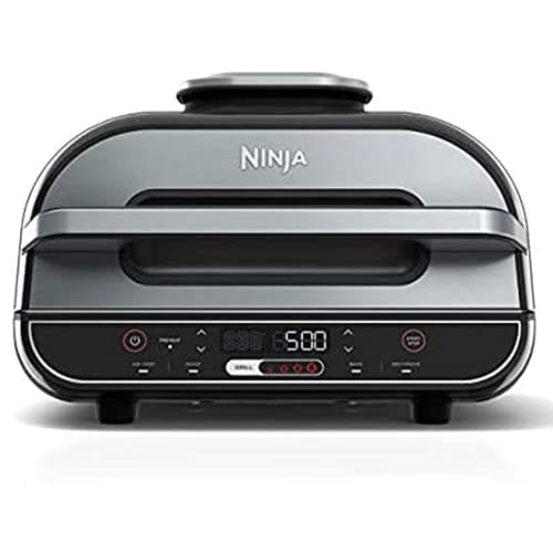 Ninja Foodi 5 In 1 Indoor Grill and Air Fryer with Surround Searing, Removable Grill Gate, Crisper Basket, Cooking Pot, and Smoke Control System